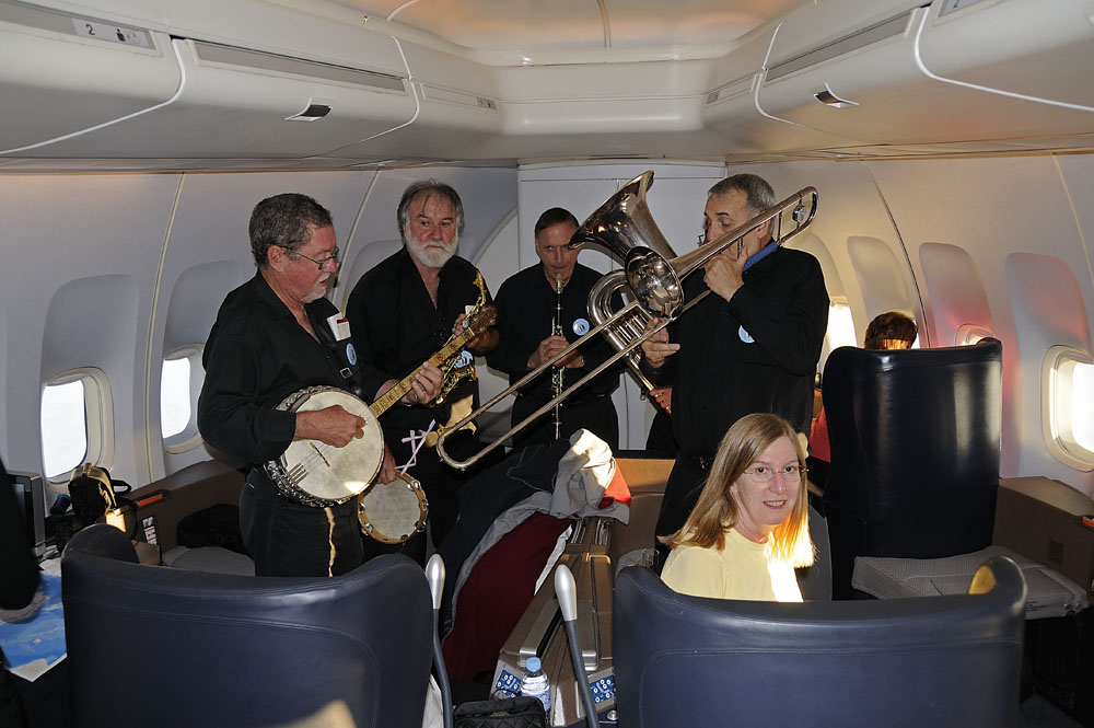 Jazz band for our in-flight New Year's Eve party
