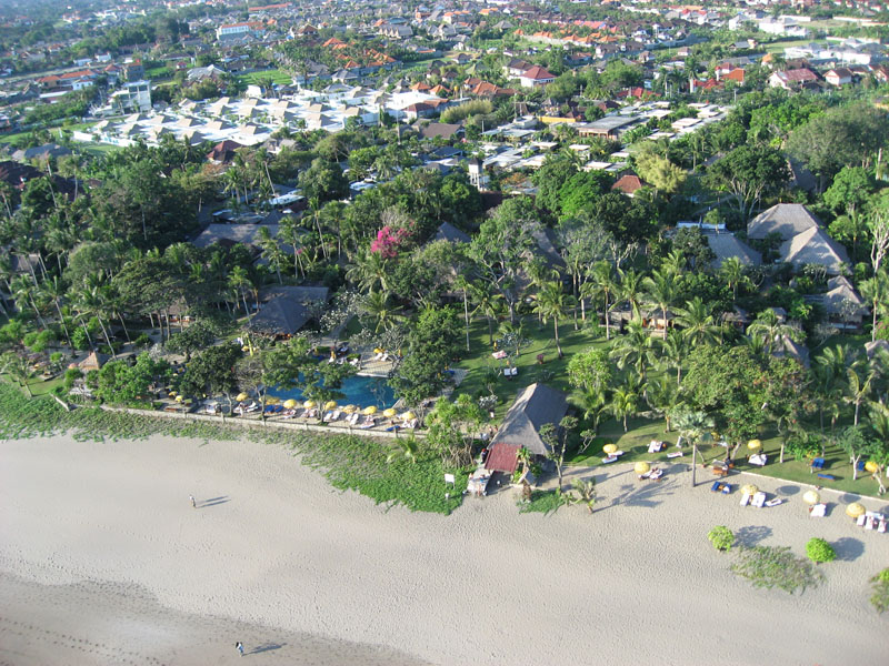 Oberoi Hotel, Bali, from helicopter