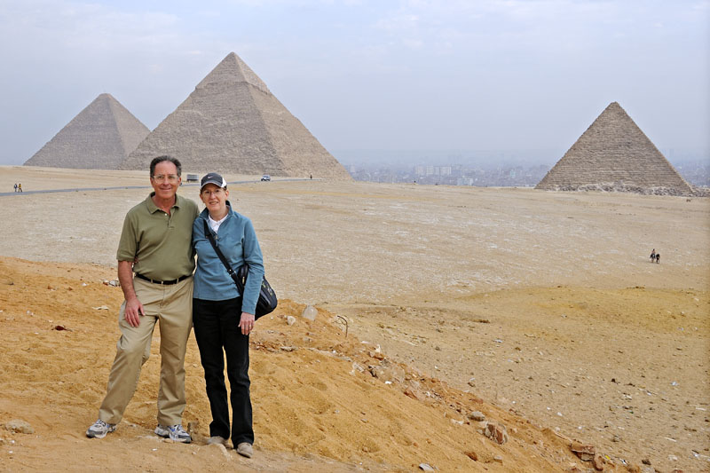 Mary and Jeff at the pyramids on the Giza Plateau