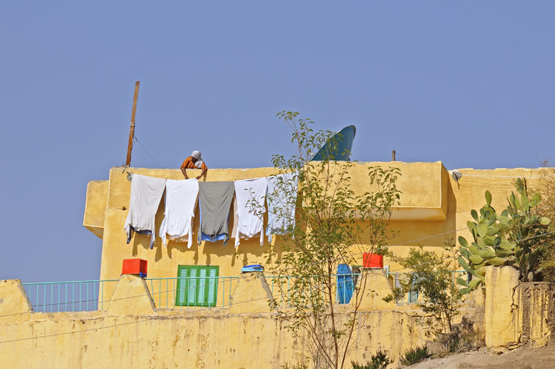 House with laundry and satellite dish near Aswan