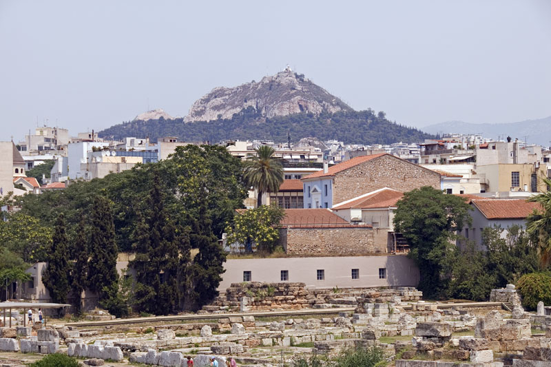 Mount Lycabettus from Kerameikos Cemetery