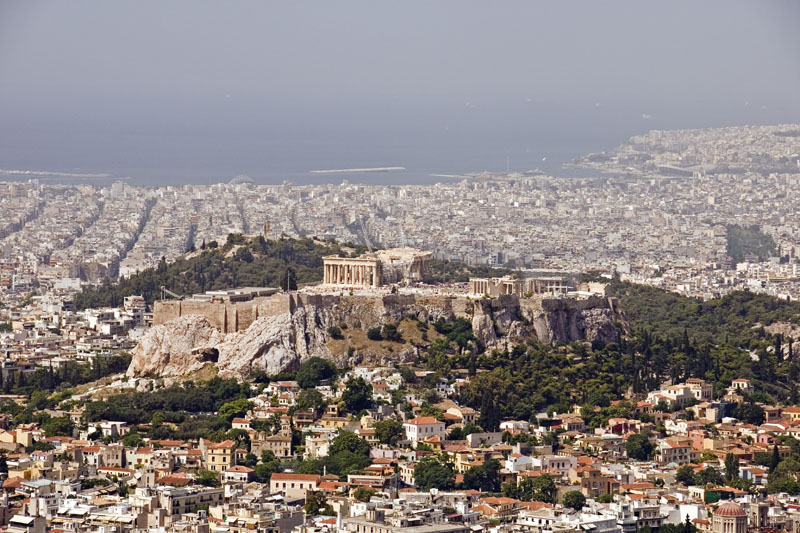 The Acropolis and Piraeus Harbor from Mount Lycabettus