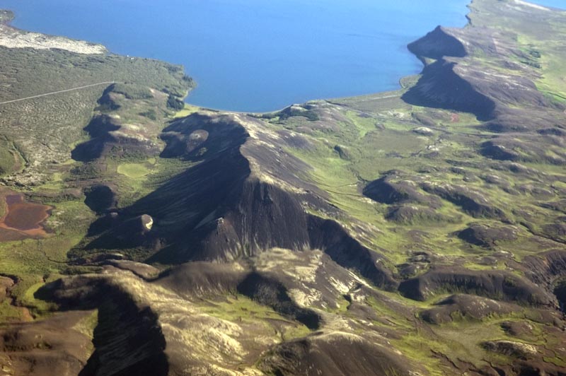 Central Iceland, from the air, volcanic landscape