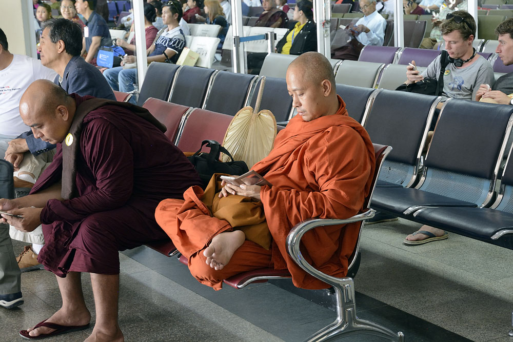 At the airport, last image of Myanmar as we return home