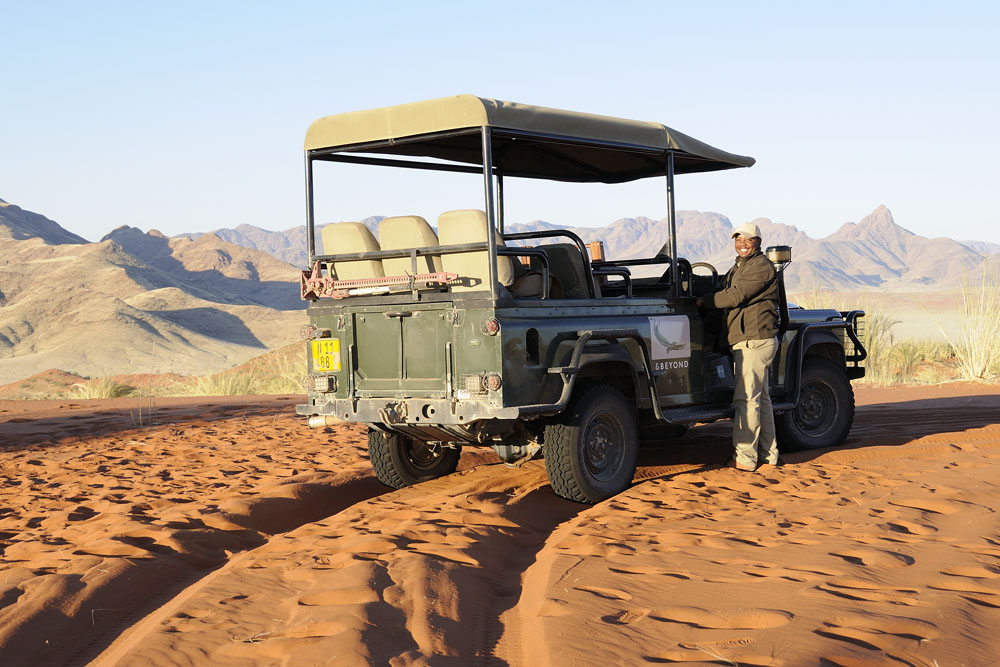 Driving through the sand in Namib Rand Nature Reserve