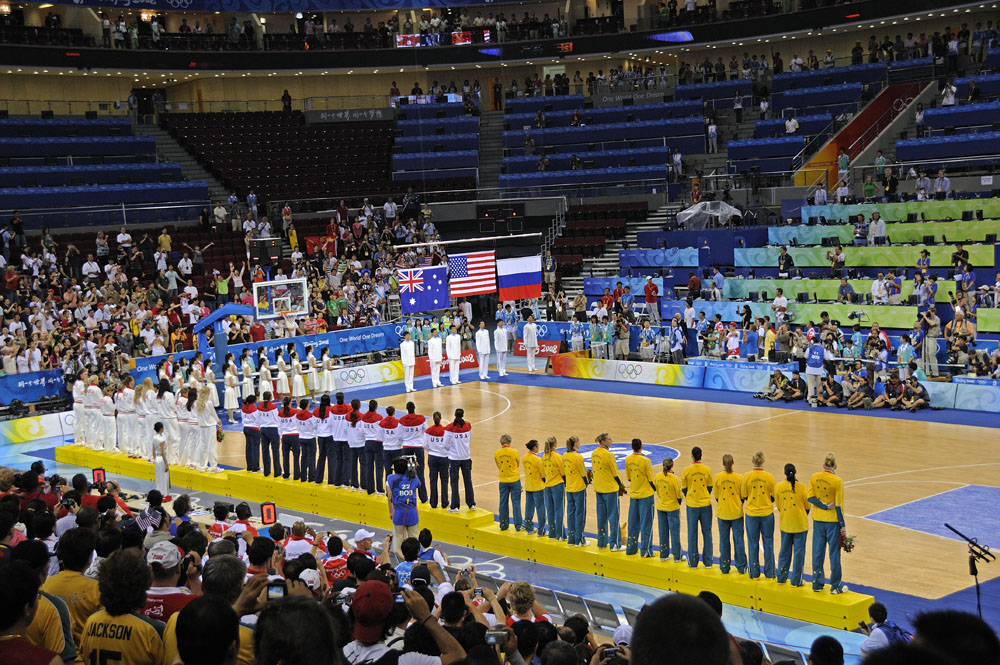 Medal ceremony for women's basketball