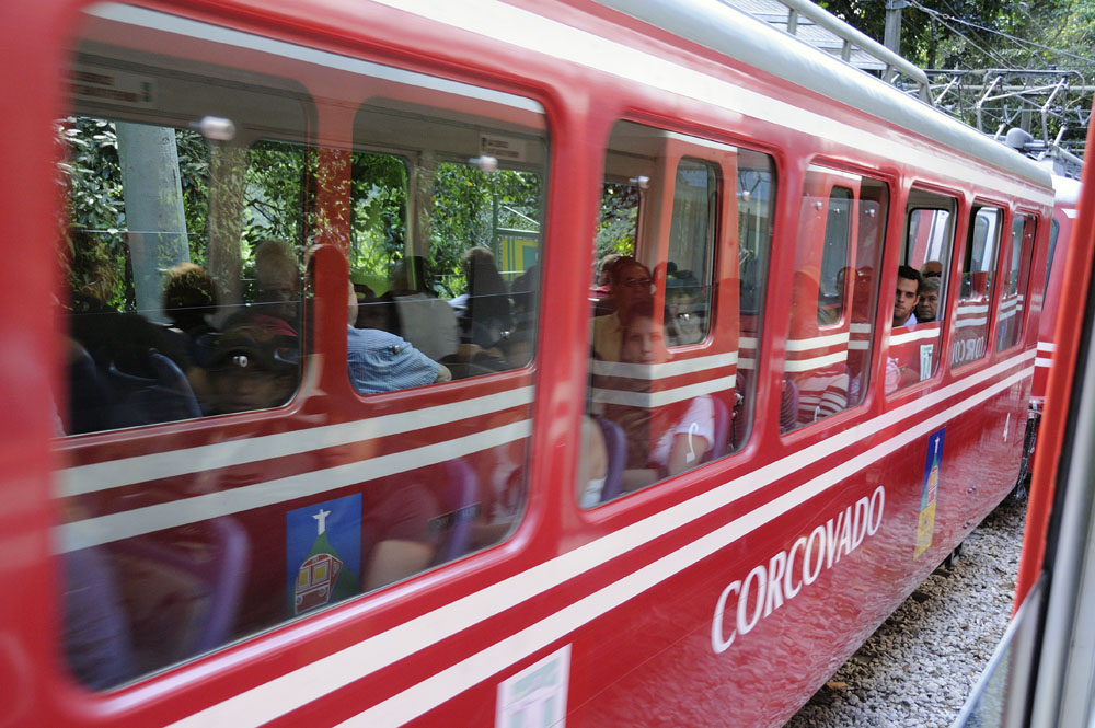 Tram that ascends Corcovado Mountain