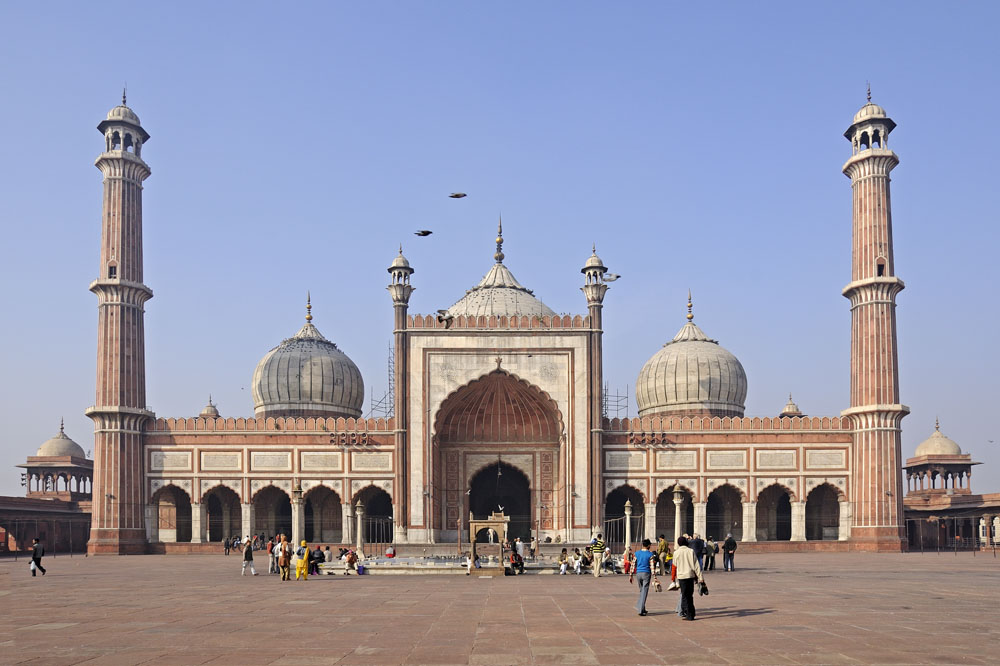 Jama Masjid, largest mosque in India, built by Shah Jahan