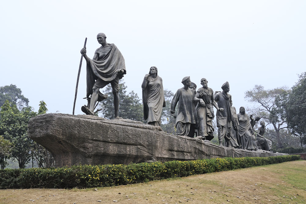 Statue of Mahatma Gandhi's salt march