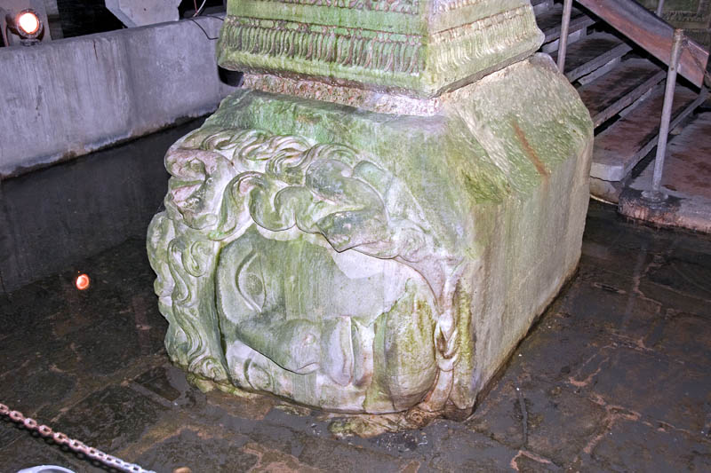 Minerva column in Basilica Cistern