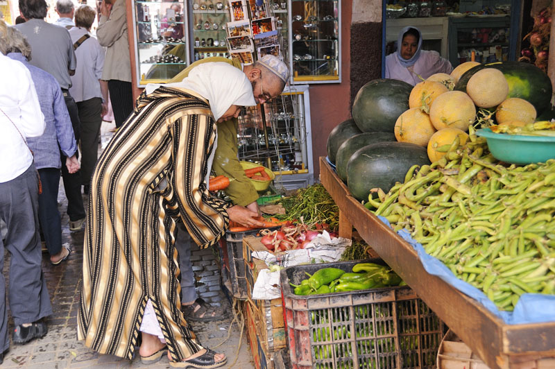Shopping for vegetables in Marrakech